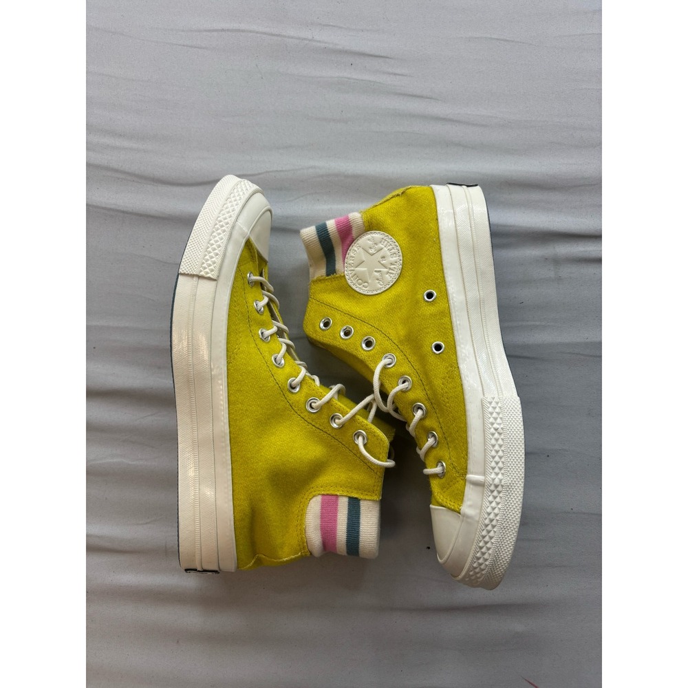Converse Chuck 70 Hi Yellow Wool Striped Knit Collar Sneakers 163366C Mens 7 W9